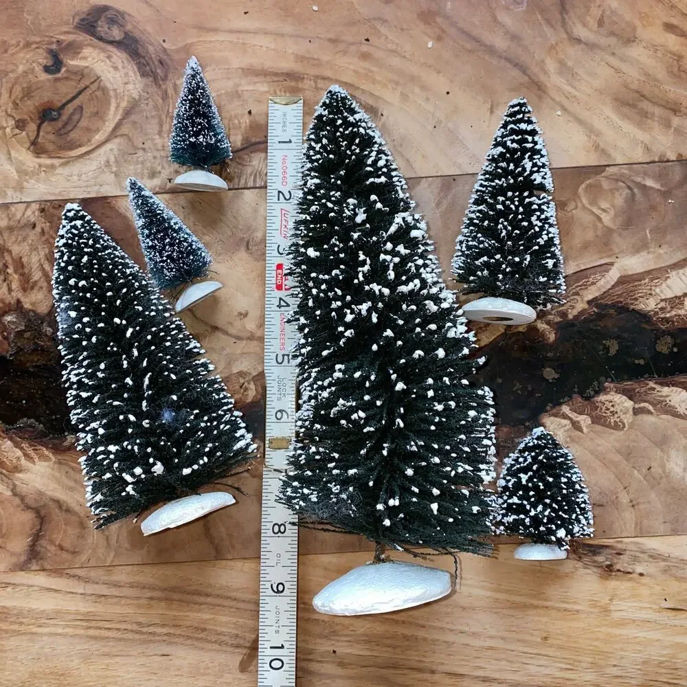 Christmas Village Miniature‎ Artificial Landscape Snowy Trees 6-Pc Set